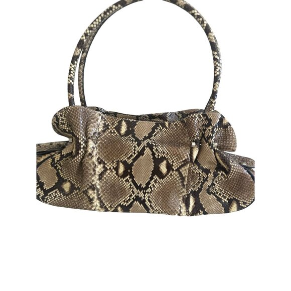 EXOTIC LEATHER Python Snakeskin Satchel Shoulder Handbag - Picture 2 of 10